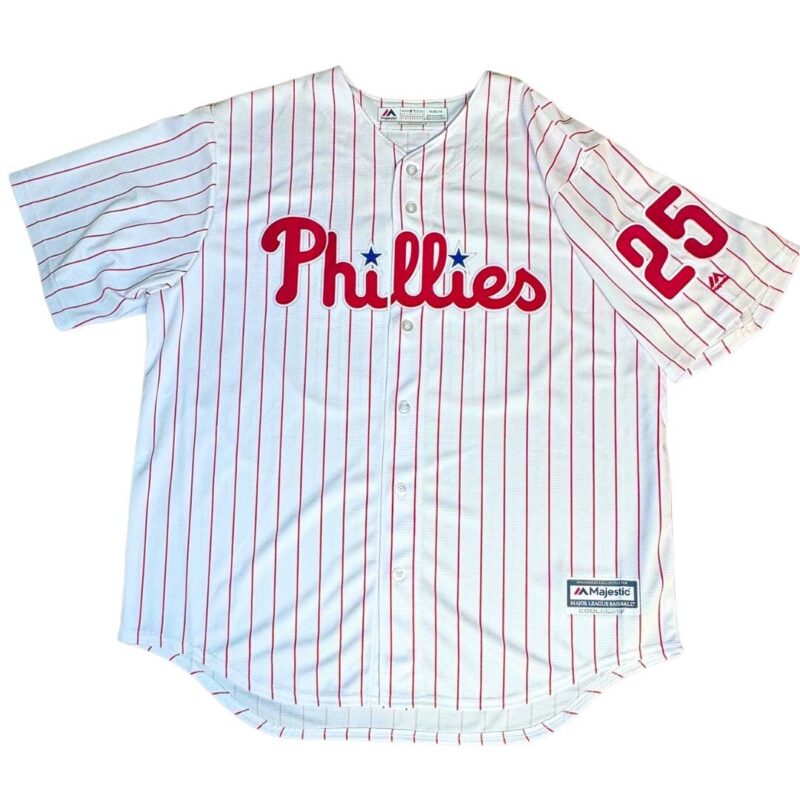 Jim Thome Autographed Philadelphia Phillies Majestic Jersey - Image 4