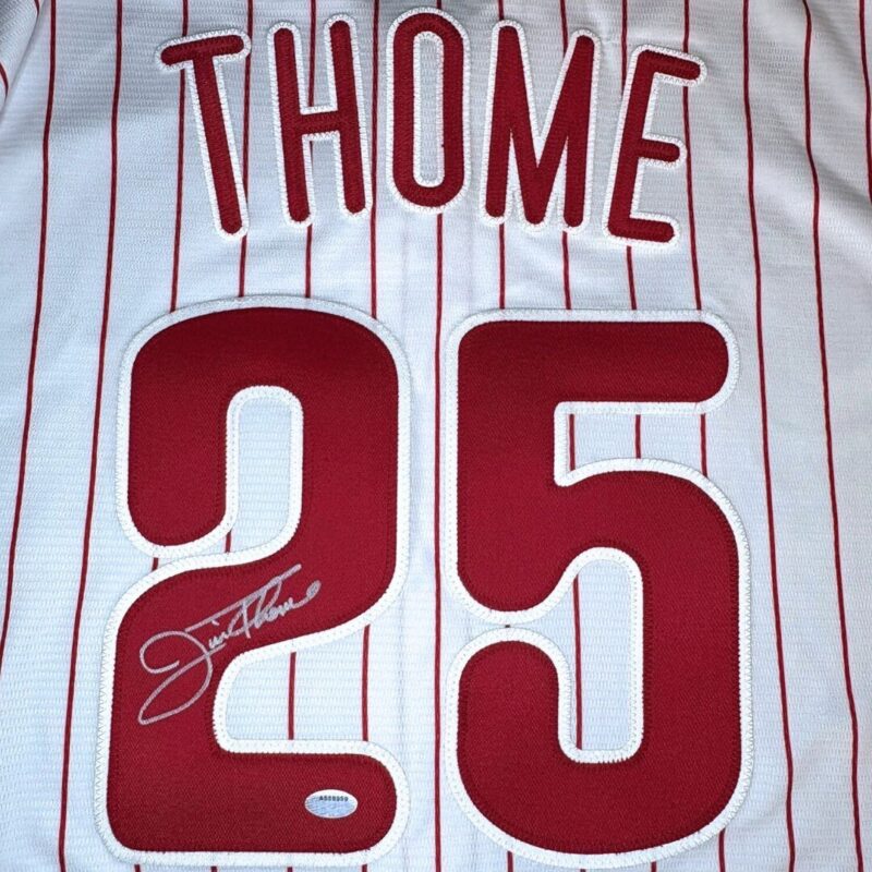 Jim Thome Autographed Philadelphia Phillies Majestic Jersey - Image 5
