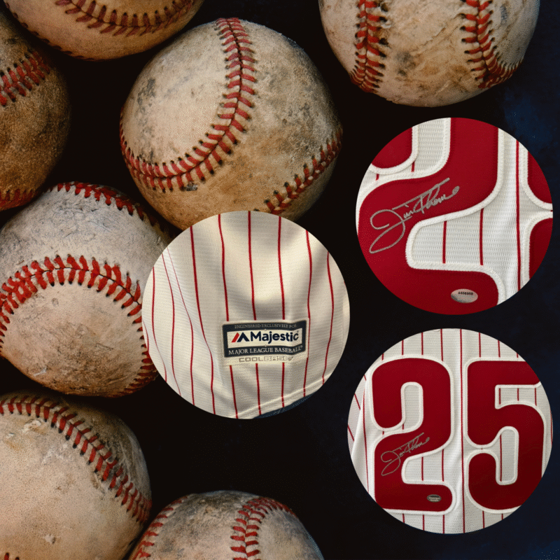 Jim Thome Autographed Philadelphia Phillies Majestic Jersey - Image 10