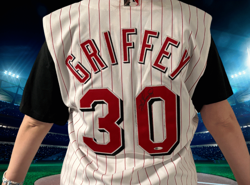 Ken Griffey Jr. Autographed Cincinnati Reds Two-Piece Russell MLB Jersey - Image 14