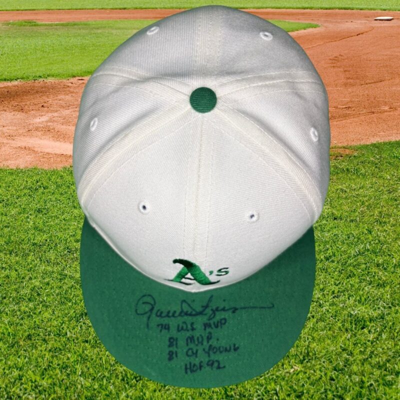 Rollie Fingers Autographed Athletics Baseball Cap  w/ (4) Inscriptions (BECKETT) - Image 3